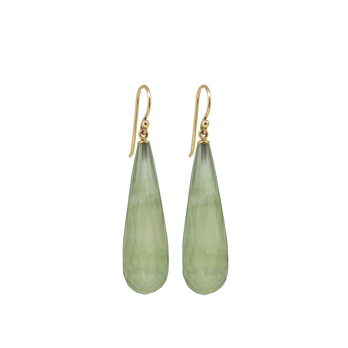 Prehnite drop earrings