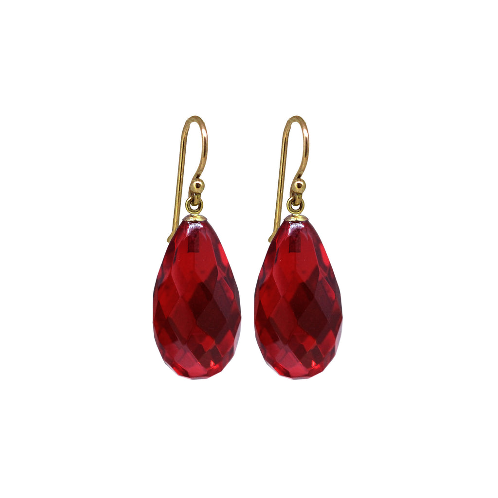 Red Amber drop earrings
