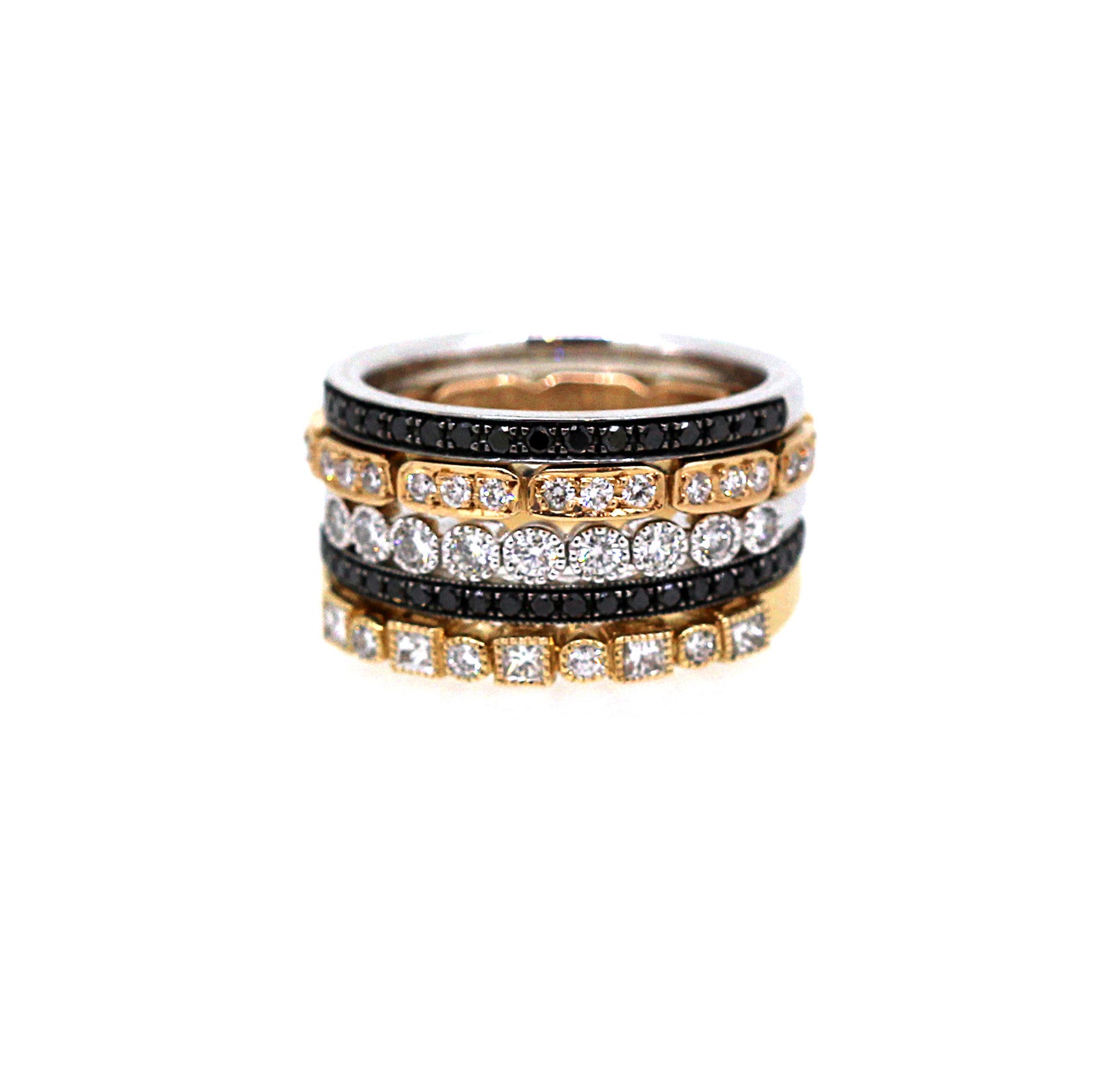 Rose Gold and Black Diamond Stack
